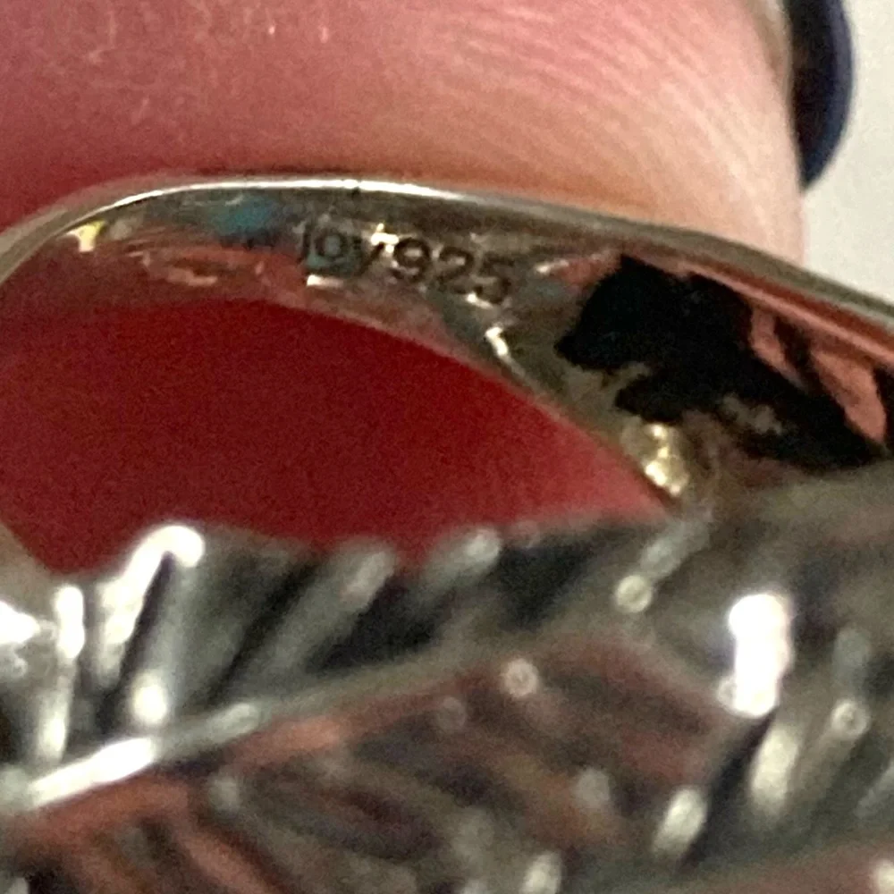 925 Sleeping Beauty Turquoise & Coral Ring Chief w/ Headdress Sterling Silver - Picture 6 of 10